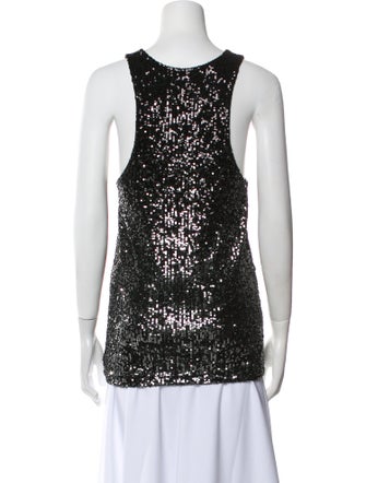 Saint Laurent Sequin Scoop Neck Top