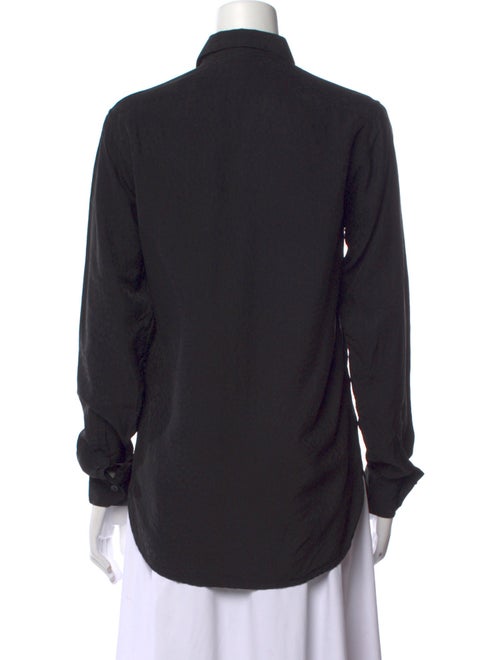 Saint Laurent Silk Long Sleeve Button-Up Top