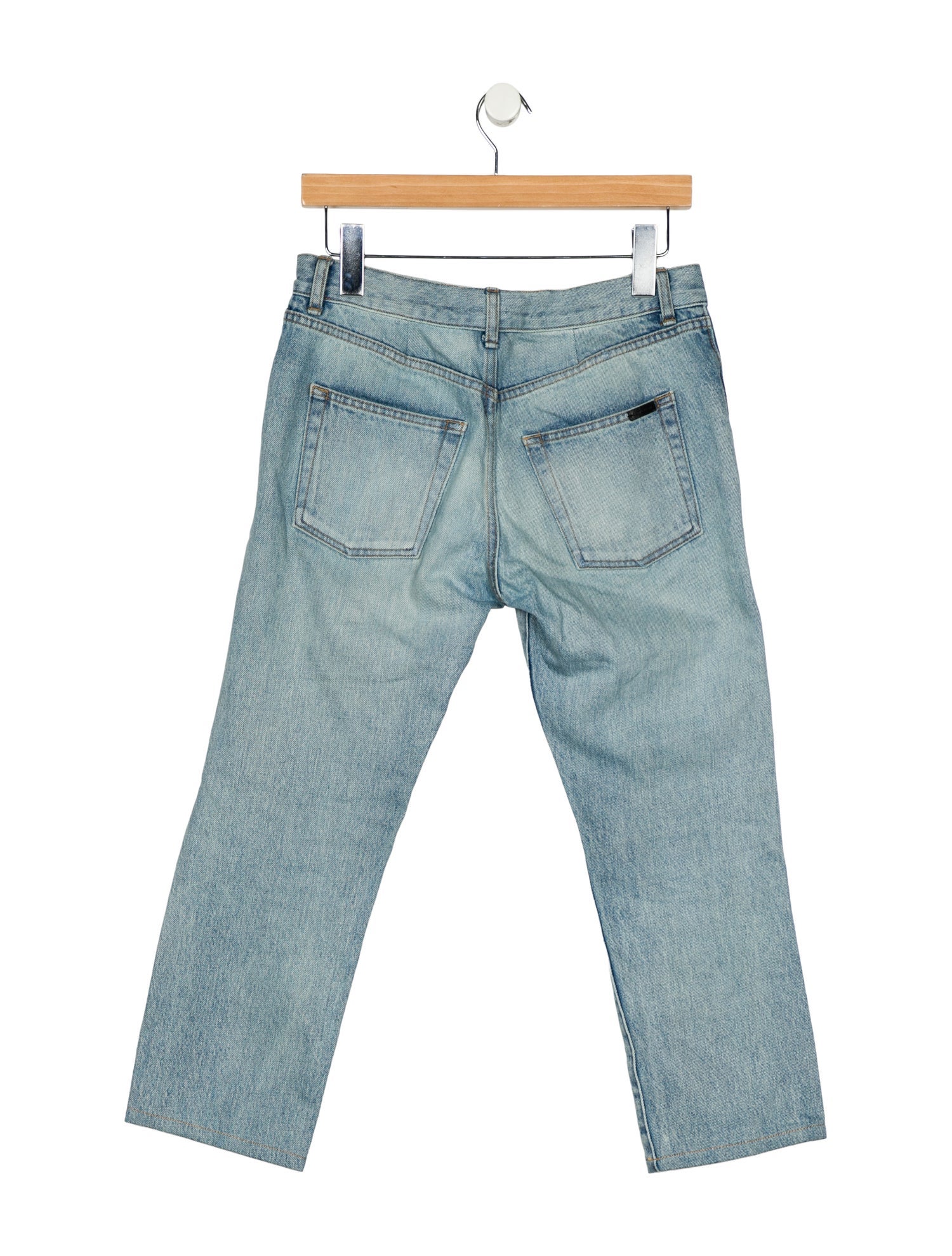 Saint Laurent Mid-Rise Straight Leg Jeans