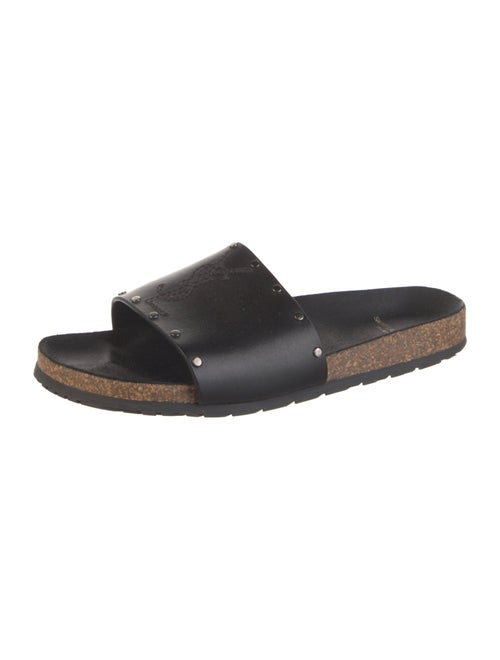 Saint Laurent Leather Studded Accents Slides
