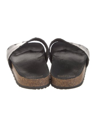 Saint Laurent Leather Studded Accents Slides