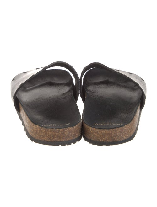 Saint Laurent Leather Studded Accents Slides