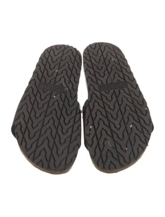 Saint Laurent Leather Studded Accents Slides