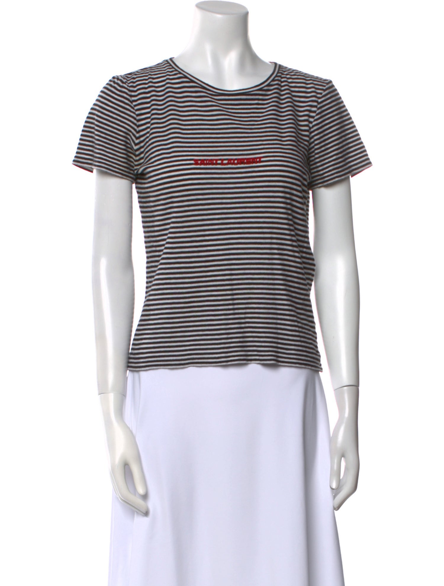 Saint Laurent Striped Crew Neck T-Shirt