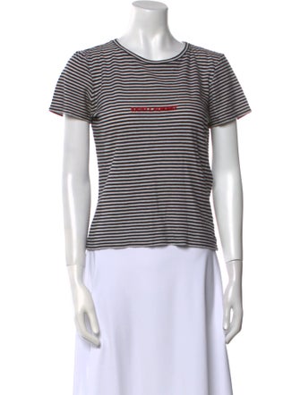 Saint Laurent Striped Crew Neck T-Shirt