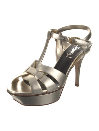 Saint Laurent Leather T-Strap Sandals