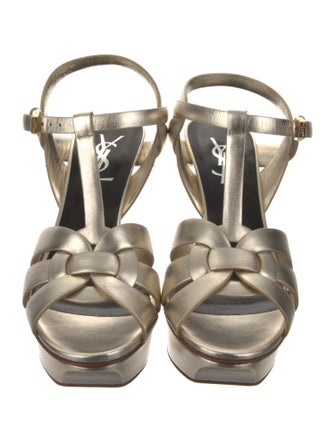 Saint Laurent Leather T-Strap Sandals