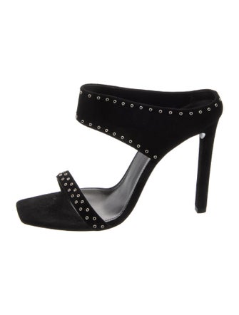 Saint Laurent Suede Studded Accents Slides