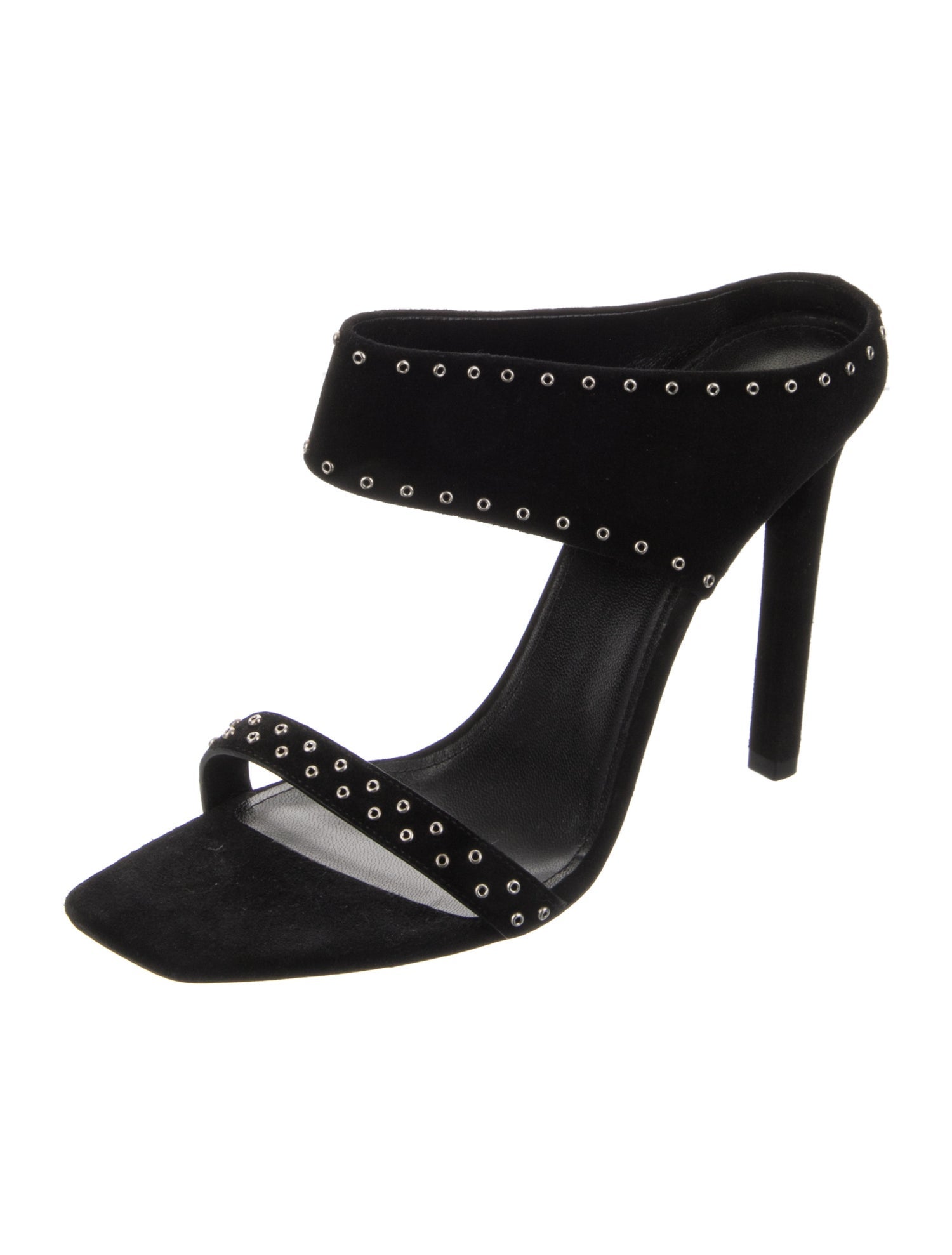 Saint Laurent Suede Studded Accents Slides