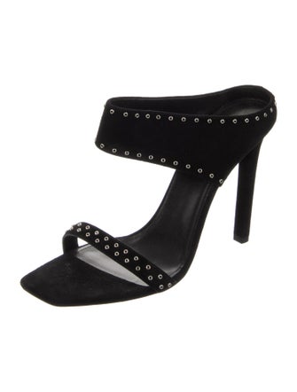 Saint Laurent Suede Studded Accents Slides