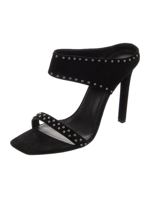 Saint Laurent Suede Studded Accents Slides