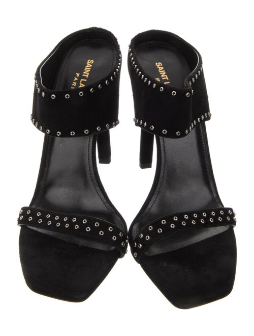 Saint Laurent Suede Studded Accents Slides