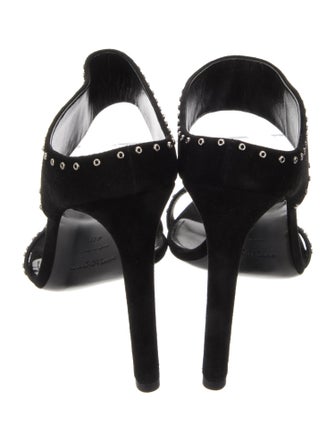 Saint Laurent Suede Studded Accents Slides