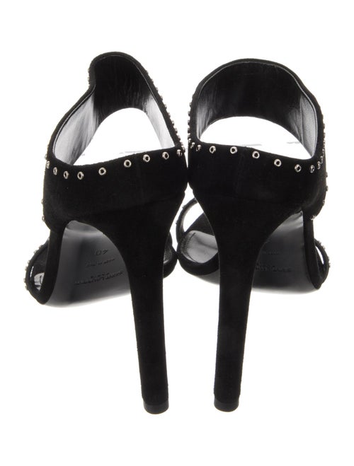 Saint Laurent Suede Studded Accents Slides