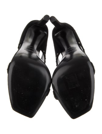 Saint Laurent Suede Studded Accents Slides