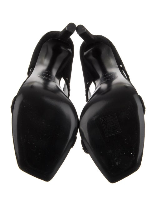 Saint Laurent Suede Studded Accents Slides