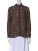 Saint Laurent Paisley Print Mock Neck Blouse