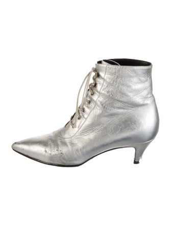 Saint Laurent Leather Lace-Up Boots