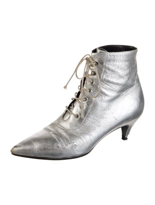 Saint Laurent Leather Lace-Up Boots
