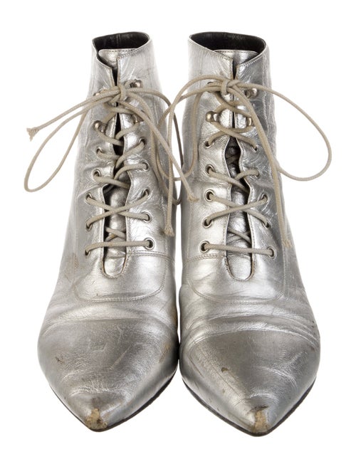Saint Laurent Leather Lace-Up Boots