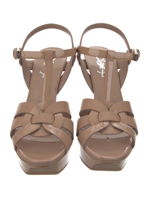 Saint Laurent Patent Leather T-Strap Sandals