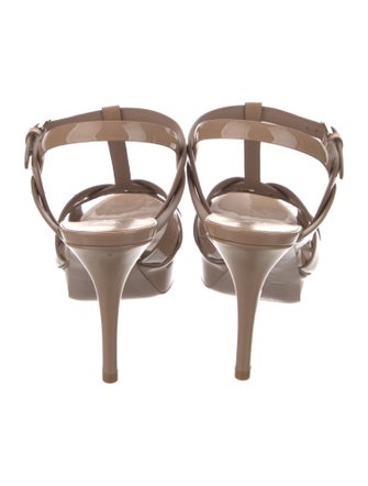 Saint Laurent Patent Leather T-Strap Sandals