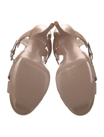Saint Laurent Patent Leather T-Strap Sandals