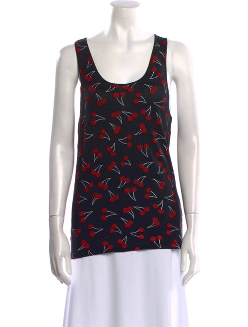 Saint Laurent Printed Scoop Neck Top