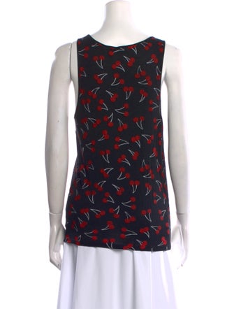 Saint Laurent Printed Scoop Neck Top