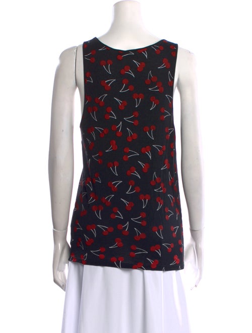 Saint Laurent Printed Scoop Neck Top