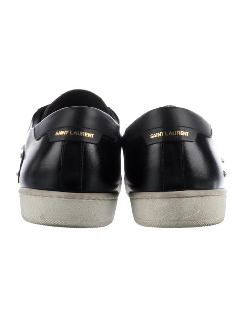 Saint Laurent Leather Studded Accents Sneakers