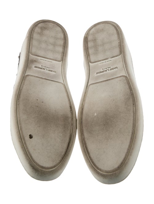 Saint Laurent Leather Studded Accents Sneakers
