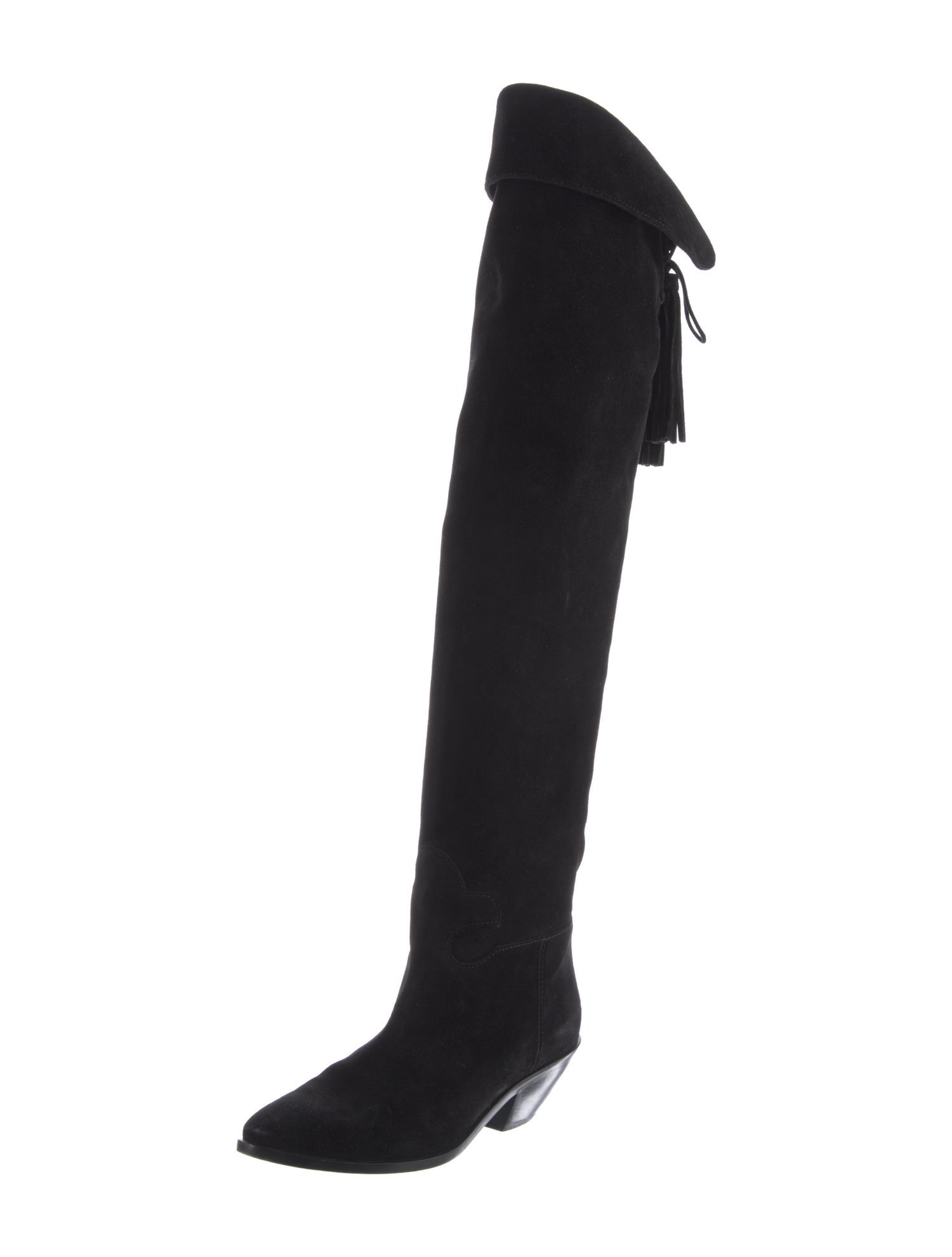 Saint Laurent Suede Tassel Accents Boots