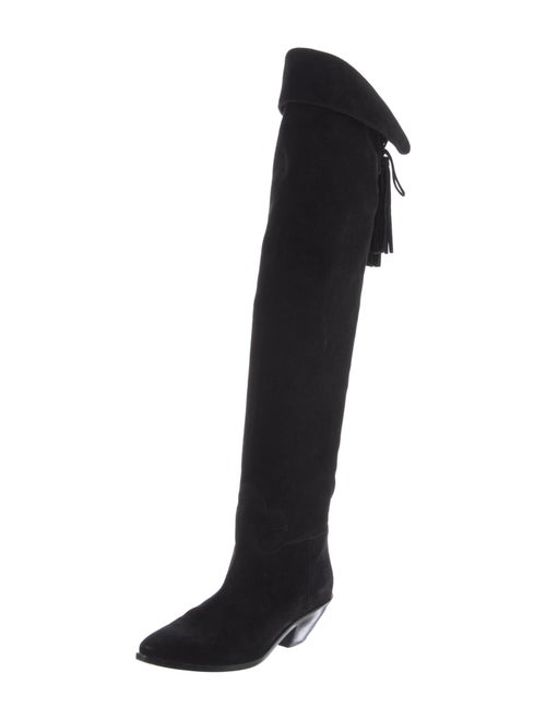 Saint Laurent Suede Tassel Accents Boots