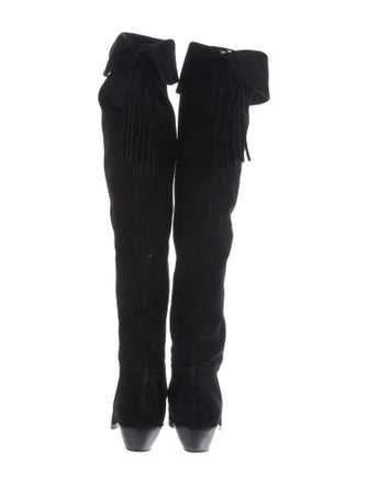 Saint Laurent Suede Tassel Accents Boots