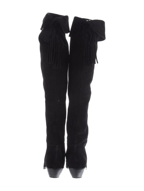 Saint Laurent Suede Tassel Accents Boots