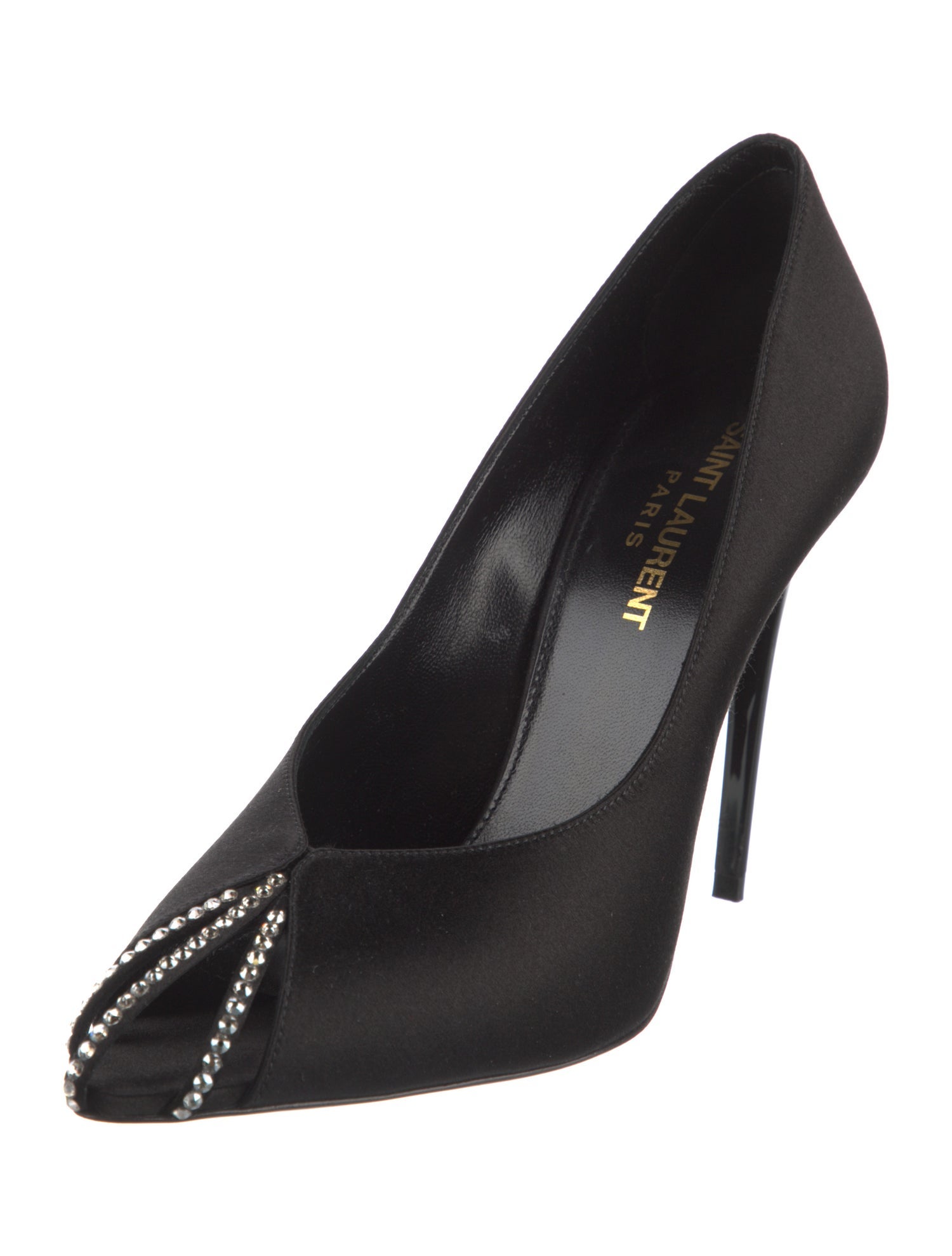 Saint Laurent Satin Crystal Embellishments Pumps
