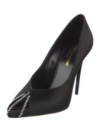 Saint Laurent Satin Crystal Embellishments Pumps