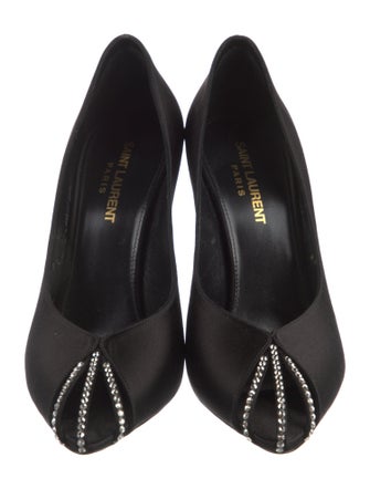 Saint Laurent Satin Crystal Embellishments Pumps