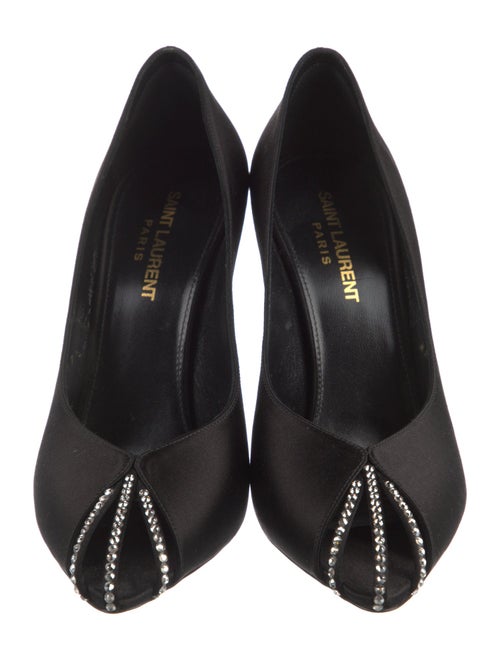 Saint Laurent Satin Crystal Embellishments Pumps