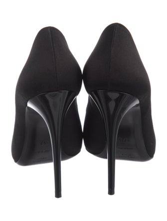 Saint Laurent Satin Crystal Embellishments Pumps