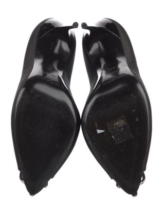 Saint Laurent Satin Crystal Embellishments Pumps
