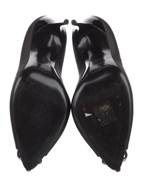 Saint Laurent Satin Crystal Embellishments Pumps