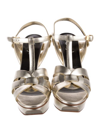 Saint Laurent Leather T-Strap Sandals