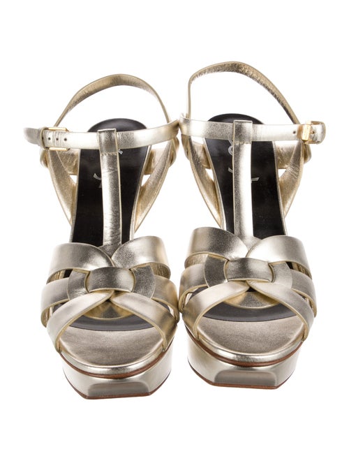 Saint Laurent Leather T-Strap Sandals