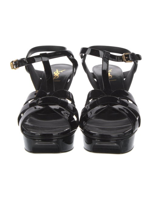 Saint Laurent Patent Leather T-Strap Sandals