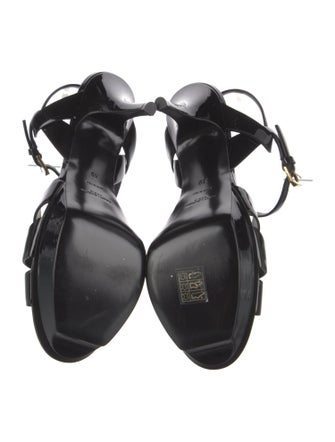 Saint Laurent Patent Leather T-Strap Sandals