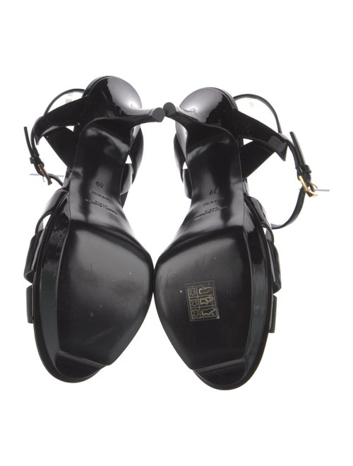 Saint Laurent Patent Leather T-Strap Sandals