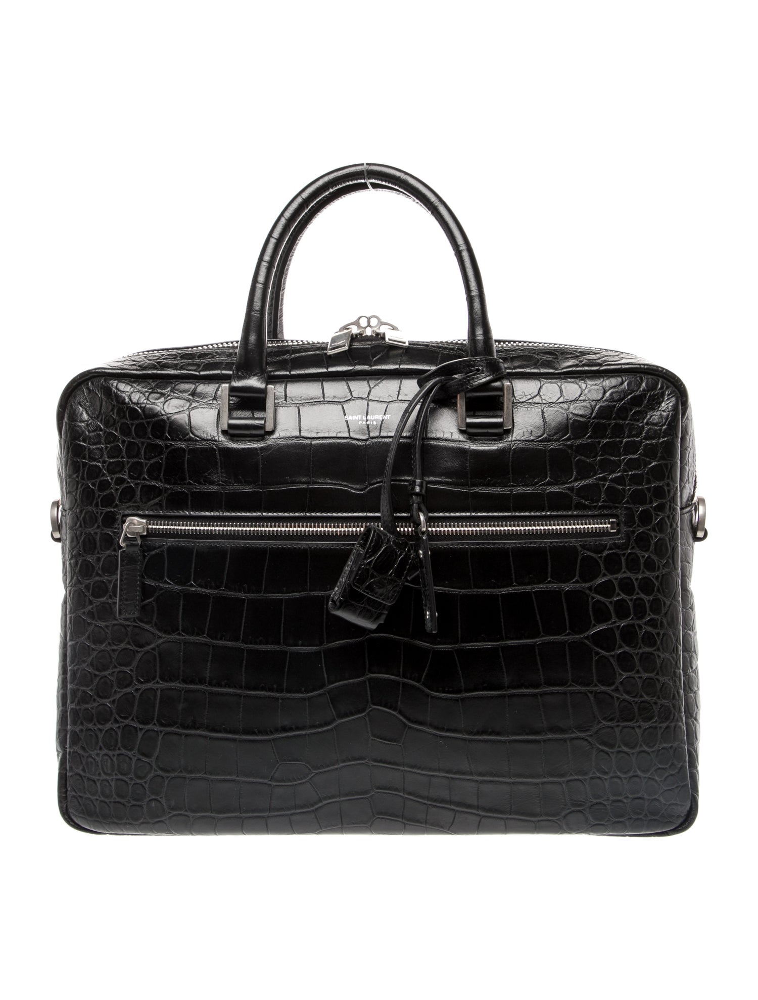 Saint Laurent Embossed Leather Briefcase