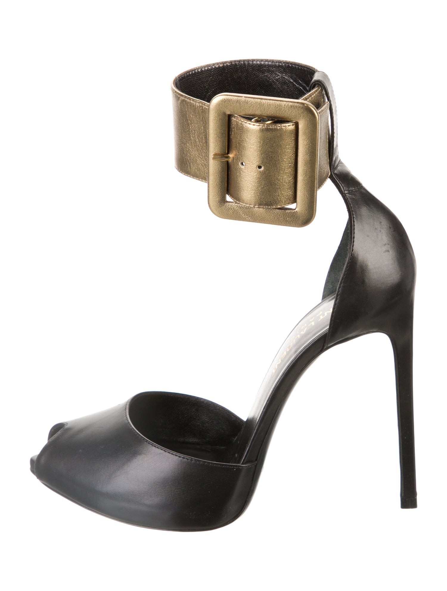 Saint Laurent Leather Colorblock Pattern D'Orsay Pumps